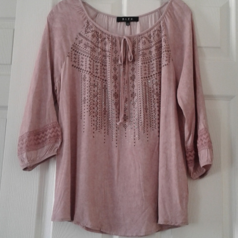 B.L.U.E. Rayon Mauve Top (SM - LRG)